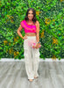 Creamy Taupe Lace Cargo Pants (Reg.)