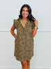 Mocha Leopard Button Up Mini Dress (Reg & Plus)