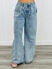Washed Striped Denim Cargo Pants (Reg & Plus)