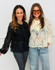 Sheer Lace Tie Neck Blouse (Reg.) - 2 Colors