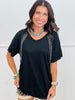 Rhinestone Cut Edge Top (Reg & Plus)-3 Colors