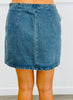 Braid Trim/Gold Button Denim Mini Skirt (Reg.)