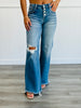 Risen Button It Babe Wide Leg Jeans (Reg & Plus)