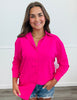 Hot Pink Kathryn Classic Button Down Up (Reg. & Plus)