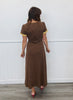 Brown Polka Dot & Lace Midi Dress (Reg. and Plus)