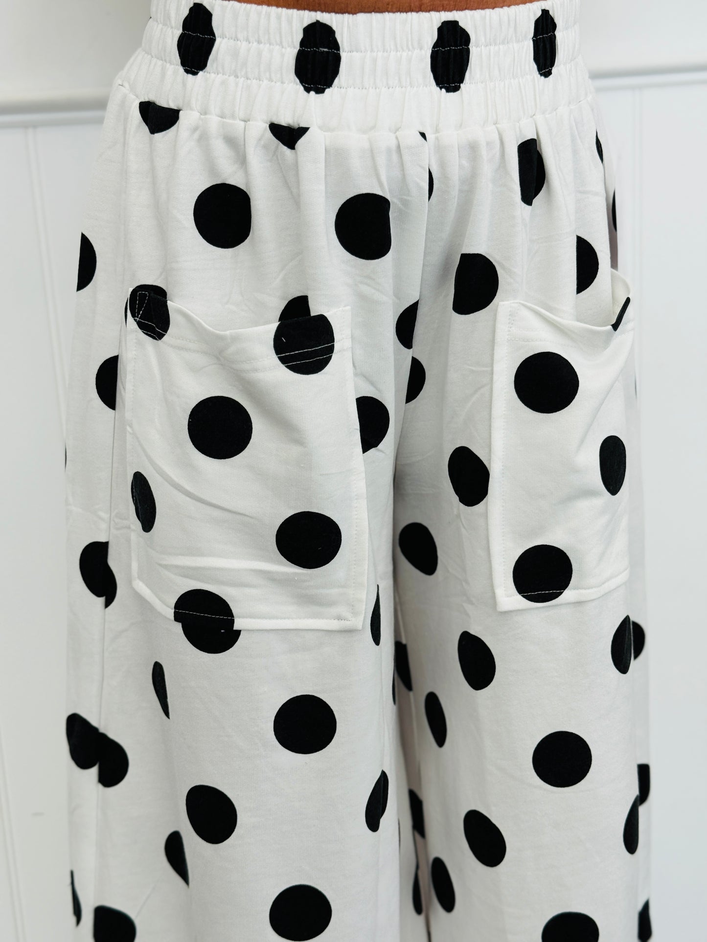 White/Black Polka Dot Pants (Reg & Plus)