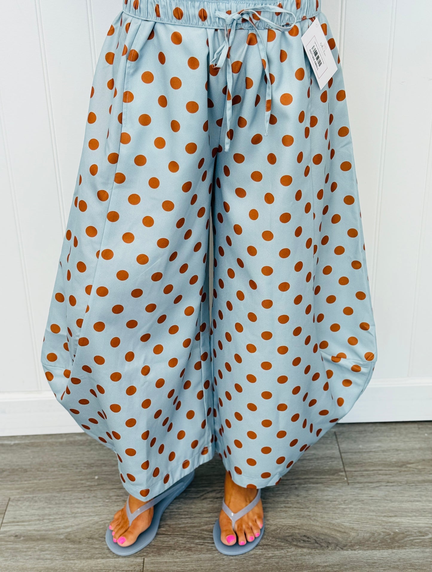 Light Blue Polka Dot Gaucho Pants (Reg.)
