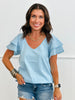 Flutter Sleeves Embroidered Top (Reg. & Plus)- 2 Colors