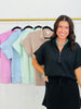 Modal Scuba Quarter Zip Short Sleeve Top (Reg. & Plus) - 6 Colors