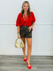 Red Sutton Button Up Top (Reg. and Plus)