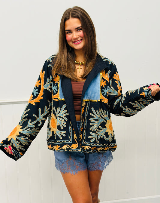 POL Midnight Multi Embroidered Coin Detail Jacket (Reg.)