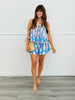 Blue Combo Floral Ruffled Babydoll Short Set (Reg.)