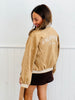 Embroidered Faux Suede Varsity Jacket  (Reg & Plus)-3 Colors