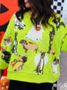Queen Of Sparkles Lime Green Halloween Dogs Sweatshirt (Reg. and Plus)