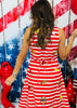 Queen Of Sparkles Blue & Red USA Picnic Midi Dress (Reg. & Plus)