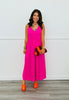 Hot Pink V-Neck Spaghetti Strap Jumpsuit (Reg.)