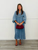Dark Denim Smocked Midi Dress (Reg & Plus)
