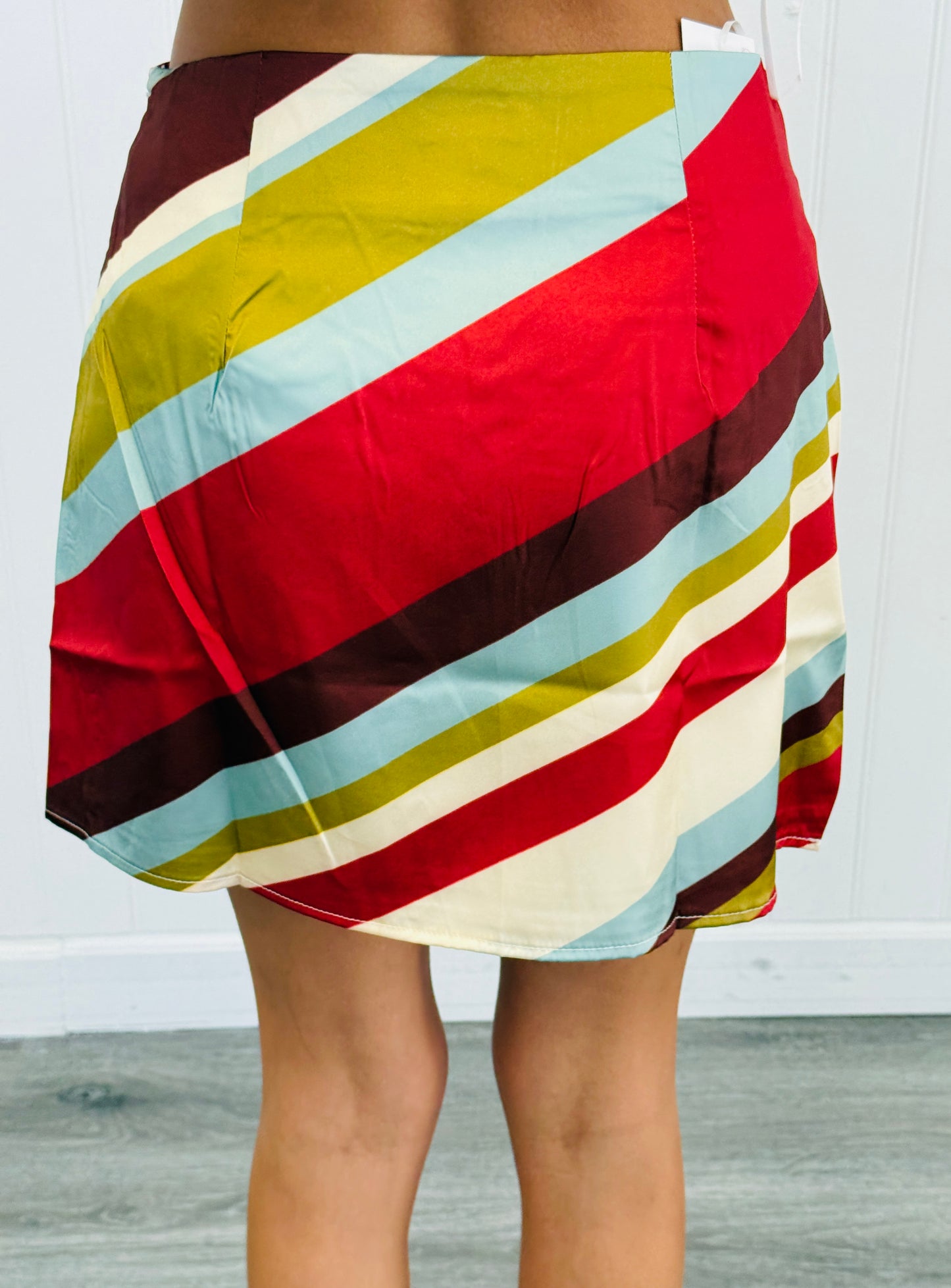 Chocolate Striped Mini Skirt (Reg.)