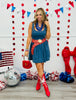 Denim Back Bow Mini Dress (Reg.)