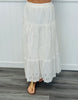 White Eyelet Trim Midi Skirt (Reg.)