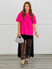 Black Sheer Mesh Lace Mini Lined Maxi Skirt (Reg.)