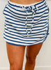 Striped Contrast Trim Mini Skort (Reg. and Plus) - 5 Colors