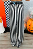 Black/White Stripe Belted Pants (Reg.)