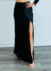 Satin Asymmetrical Side Slit Maxi Skirt ( Reg.)