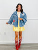 POL Denim Button Down Multi Patch Jacket (Reg)