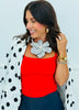 White/Black Polka Dot Ruched Blazer (Reg & Plus)