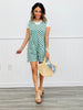Checkered Self Tie Back Romper (Reg & Plus)-3 Colors