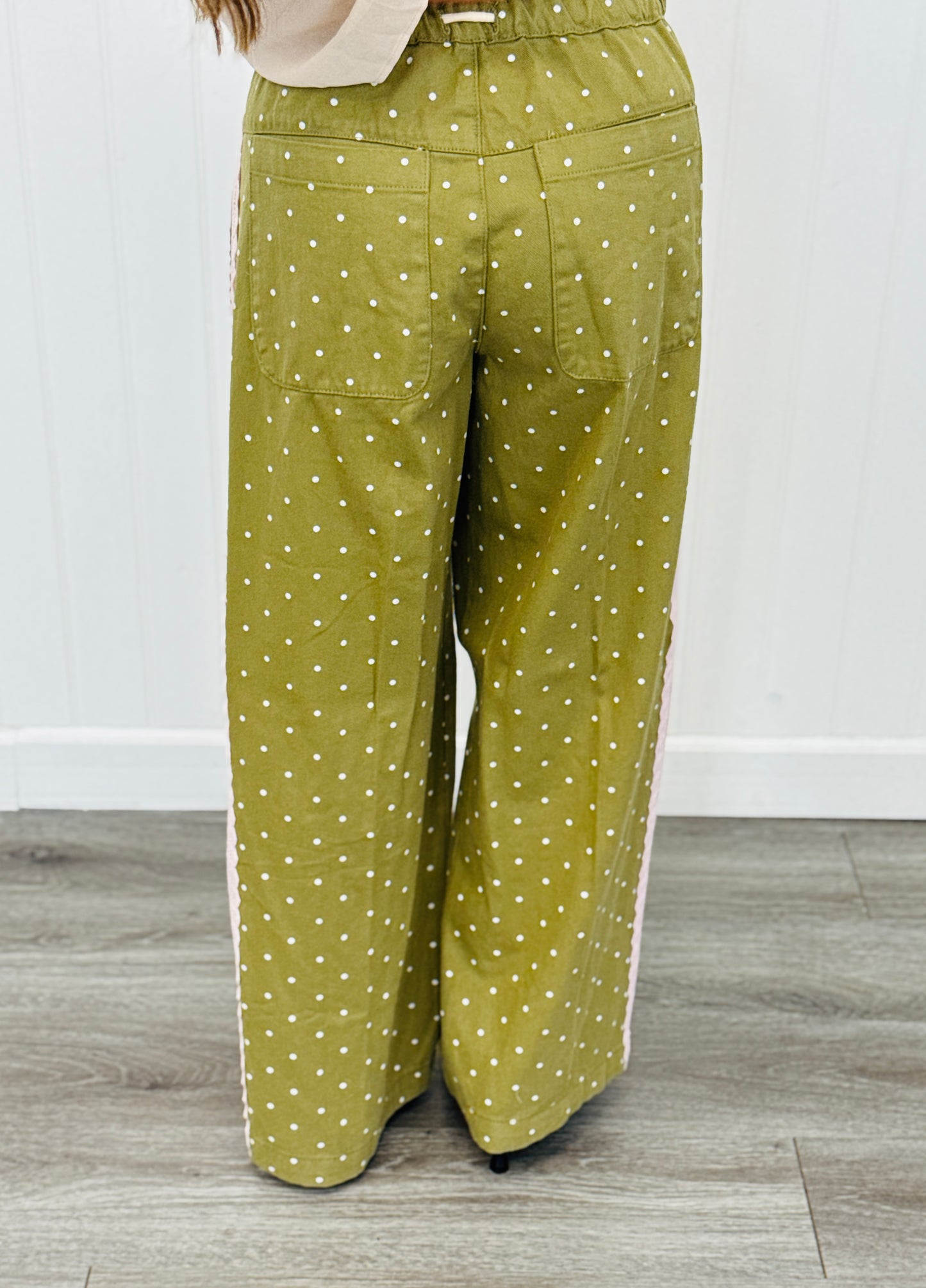 Olive Polka Dot Jogger Pants (Reg.)
