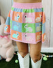 Queen Of Sparkles Pastel Colorblock Easter Bunny Knit Skirt (Reg. and Plus)