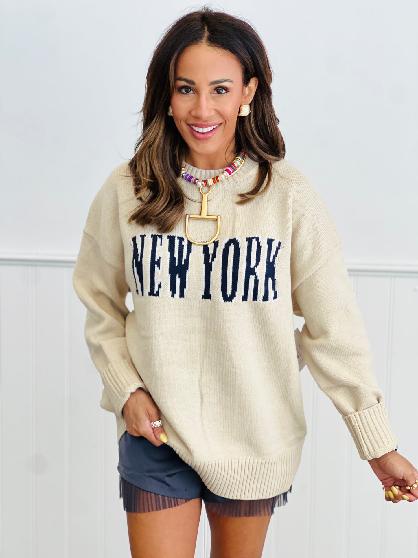 Cream New York Graphic Sweater Top (Reg.)