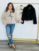 Faux Fur Self Tie Jacket (Reg.)- 3 Colors