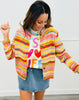 Multi Stripe Space Dye Sweater Cardigan (Reg & Plus)