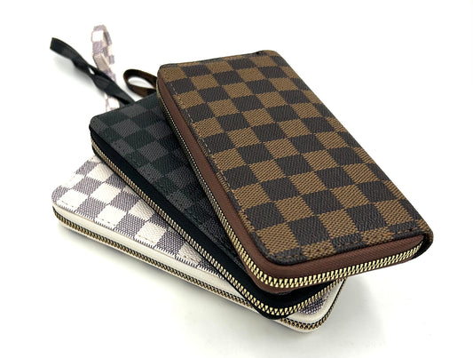 Zip It Checkered Wallet - 3 Colors