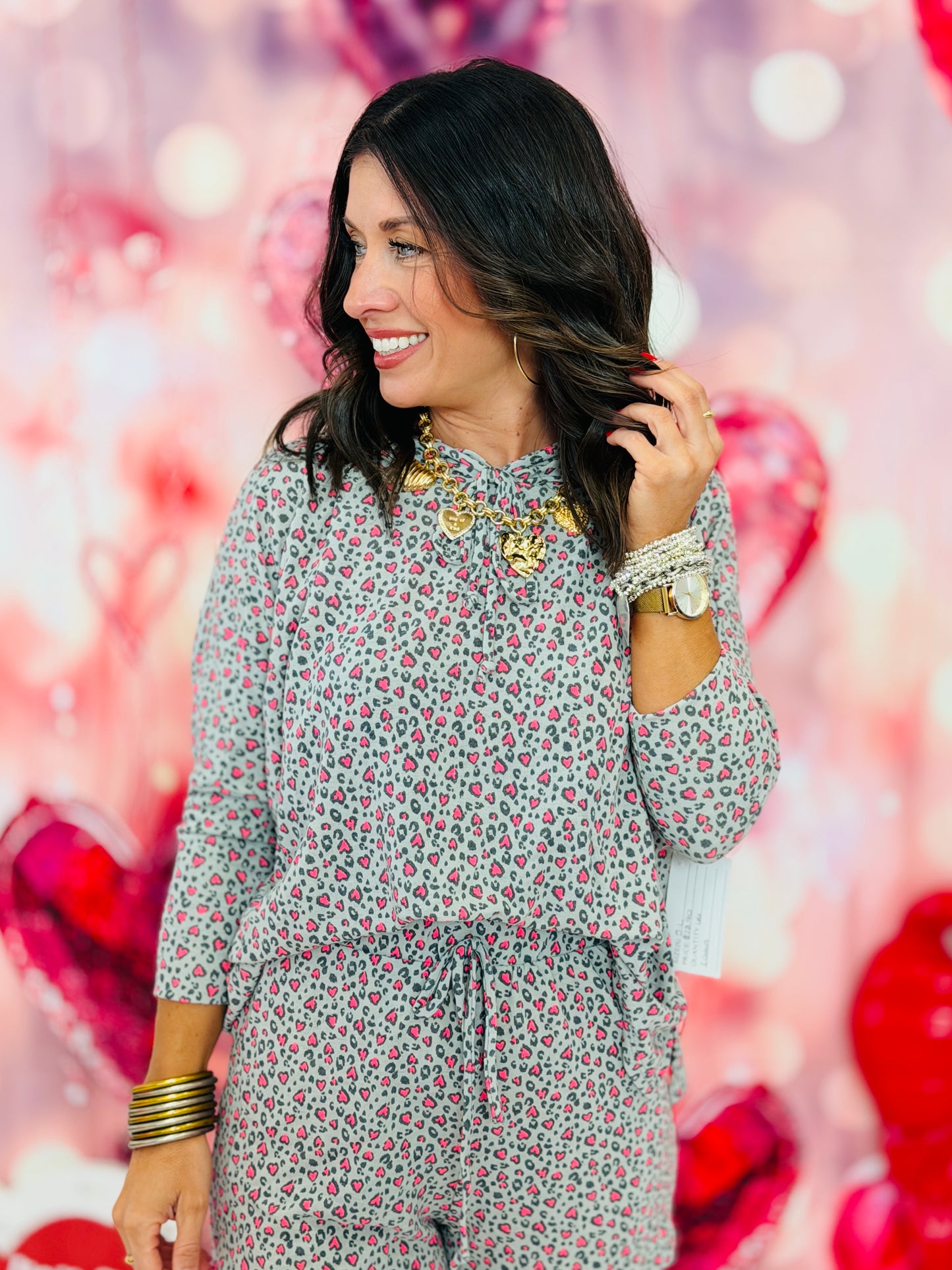 Leopard Hoodie Top & Shorts Set (Reg.)-2 Colors