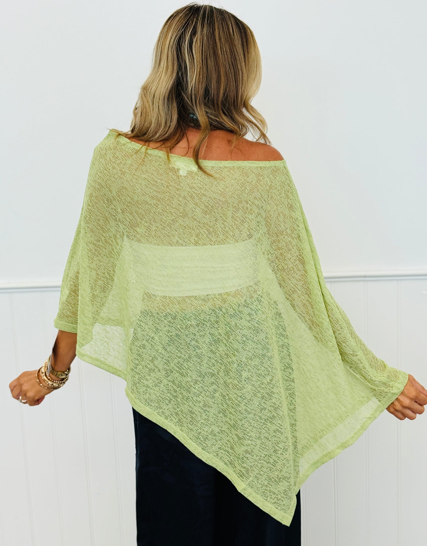 Lime Asymmetric Draped Top (OS & Plus)