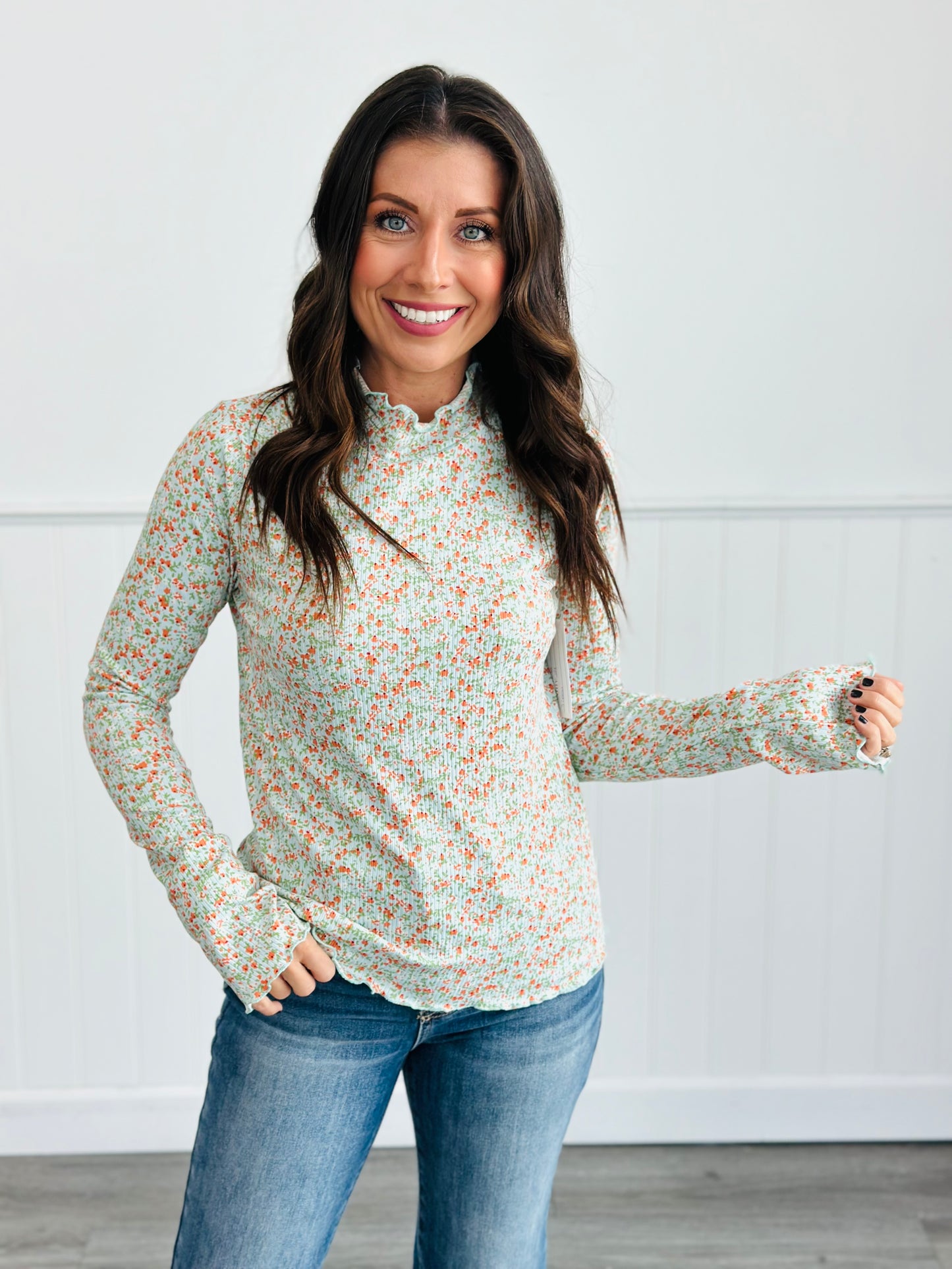 Floral Lettuce Edge Top (Reg & Plus)-3 Colors