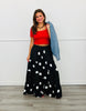 Black/White Polka Dot Maxi Wide Leg Pant (Reg & Plus)