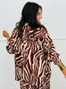 Wild Mirage Zebra Print Button Up Blouse (Reg & Plus)