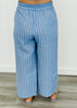 Drawstring Striped Culotte Pants (Reg.) - 3 Colors