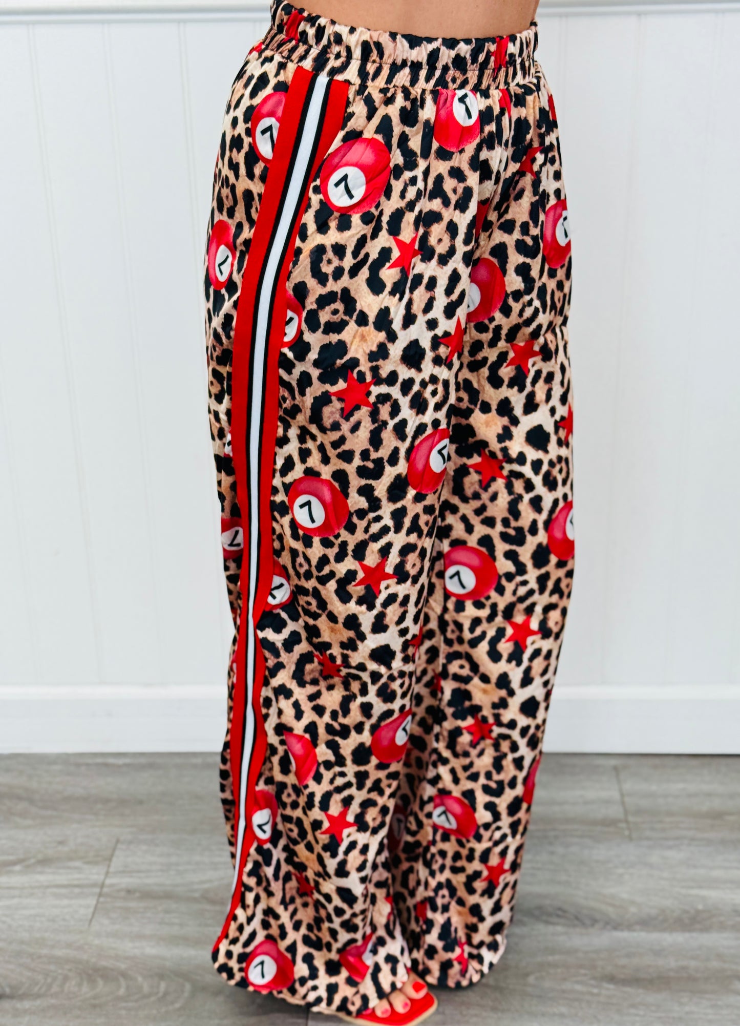 Leopard Number 7 Ball Side Stripe Pants (Reg. and Plus)