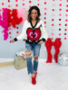 Queen Of Sparkles Black Trim Heart With Arrow Cardigan (Reg. & Plus)