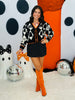 Black and Orange Halloween Tie Front Cardigan (Reg.)