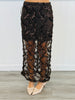 Dark Brown Sequin Midi Skirt (Reg.)