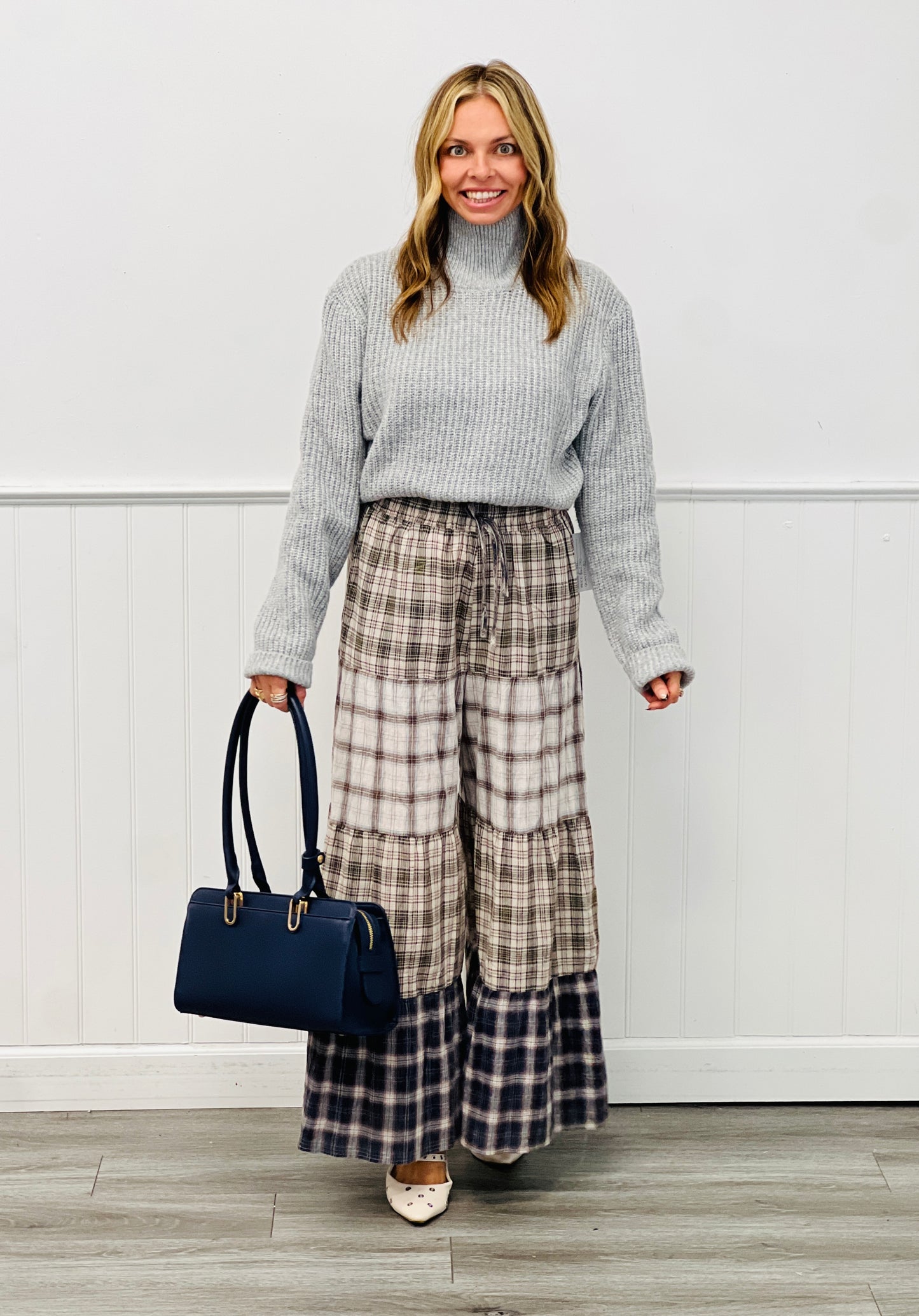 Heather Grey Turtleneck Sweater Top (Reg.)