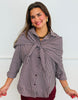 Wine Gingham Button Down Scarf Shirt (Reg.)