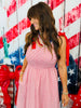 Red Striped Tie Strap Midi Dress (Reg & Plus)